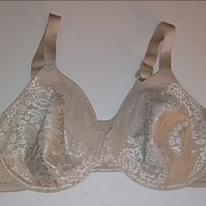 Vanity Fair Elegant Floral Beige Women's Bra Sz 44C